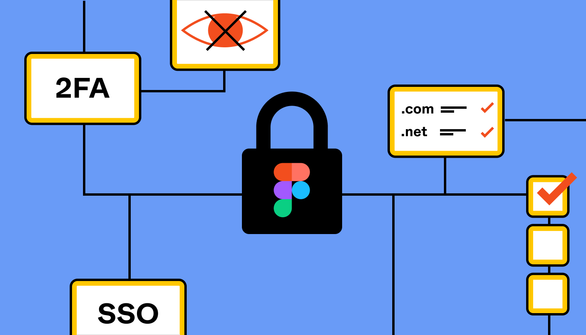 A padlock with 2fa, SSO, check marks all signifying security